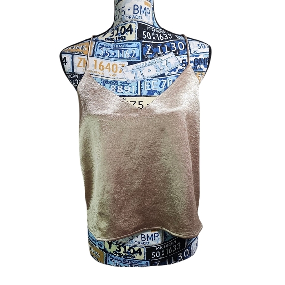 Forever 21 Contemporary Crop Gold Jacquard Top Medium - Picture 5 of 7